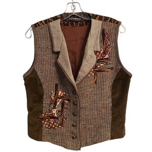 Vintage Canvasbacks Mixed Media Boho Western Vest